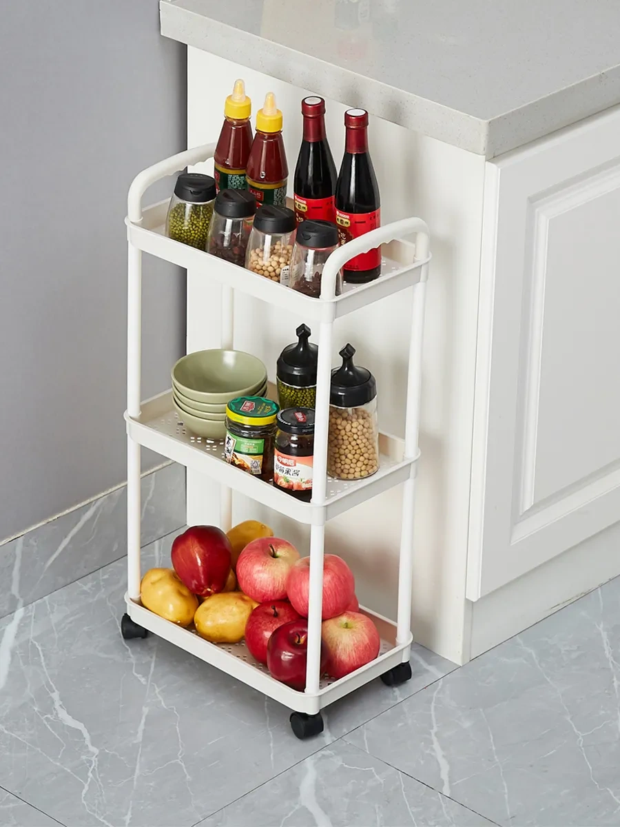 Leoezya 3 Katlı Tekerlekli Raf 283846436 Beyaz