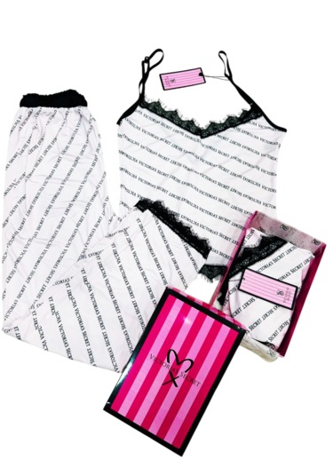 Victoria's Secret Bayan Pijama Takımı Ekru - Pembe