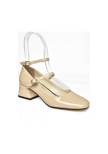 Fox Shoes R654037208 Ten Rugan Kalın Topuklu Kadın Ayakkabı Ten Rengi