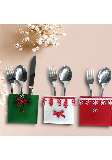 Yılbaşı Set Figürlü 6 Adet Kaşık Çatallık