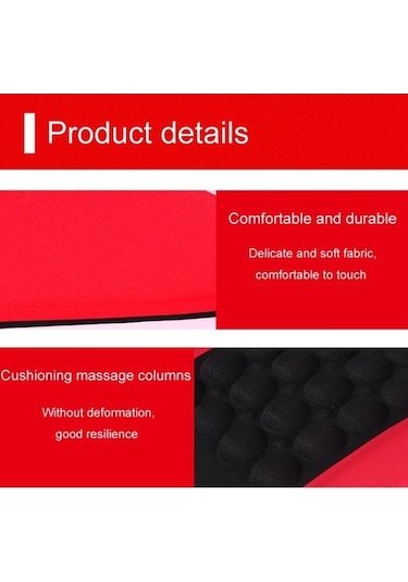 Otomotiv Evrensel Elektrikli Masaj Lomber Yastık Araba Destek Pedi Siyah Kırmızı