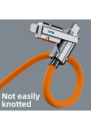 Nnbılı 4 In 1 120w Usb Tip C - Tip C Ios Kablosu 3 In 1 Pd 100w Hızlı Şarj Veri Black 1m