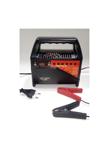 Araba Motorsiklet Akü Şarj Aleti 6v 12v Aküler İçin 6 Amper Doluluk Seviye Göstergeli Akü Şarj Cihazı