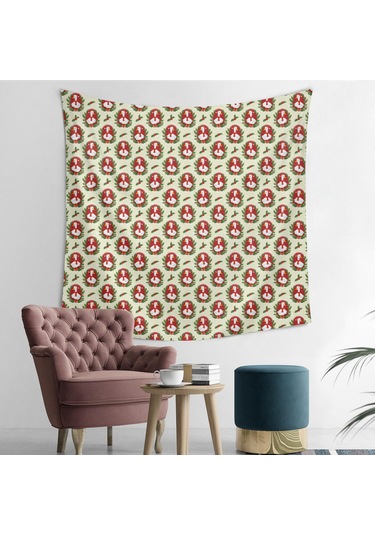 Noel Desenli 50x50 İnç Kare Duvar Halısı, Oturma Odası, Yatak Odası Ve Genç Odası İçin-a160