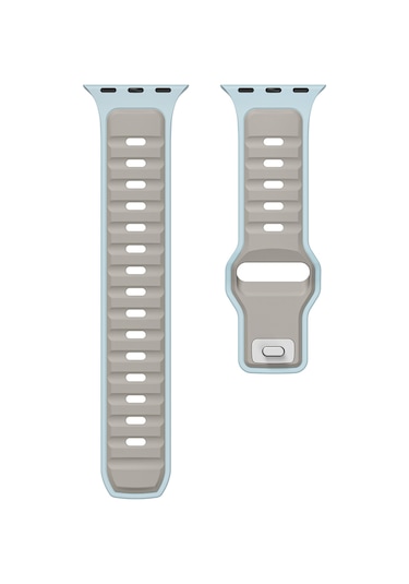 Watch Ultra 49mm Arth Krd-135 Silikon Kordon Strap Kayış - Açık Mavi-gri