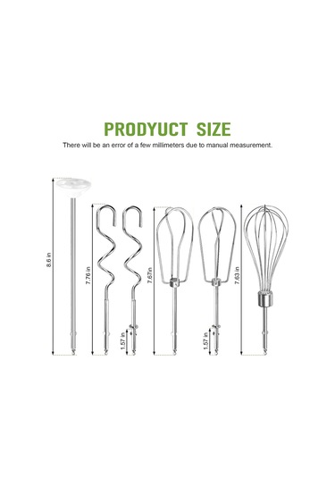 Cuisinart Sol Ve Sağ Turbo Stil Çırpıcılar İçin El Mikseri Çırpıcılar, Gümüş