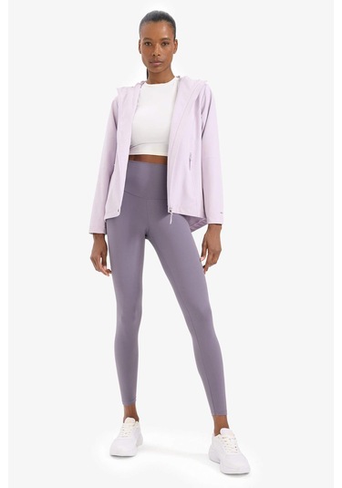 Defacto Defactofit Su İtici Regular Fit Kapüşonlu Fermuarlı Yağmurluk C4952ax25aupr497 Mor