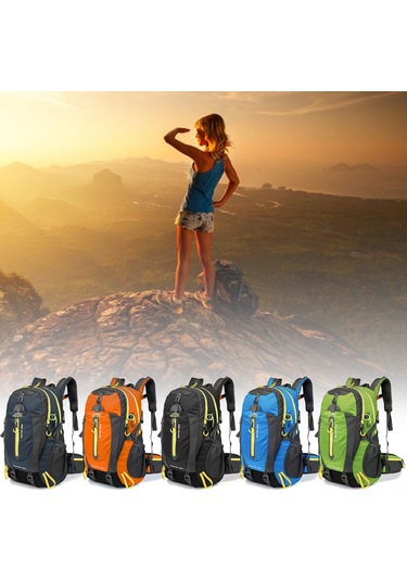 Wezone 40l Ultra Hafif Seyahat Sırt Çantası - Dayanıklı Nylon, 6 Cep, Erkek/kadın İçin Turuncu