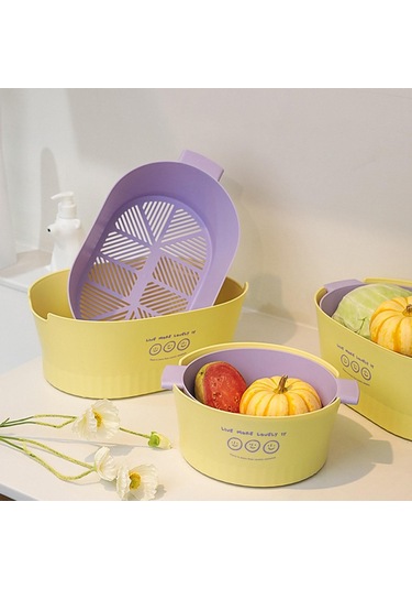 Suntek Çift Katmanlı Drenaj Sepeti Sebze Karıştırma Için