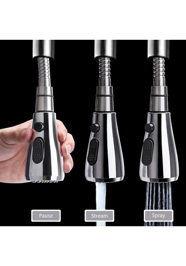 Geeksen Musluk Sprey Başlığı Lavabo 3 Fonksiyonlu Sprey Başlığı G1/2 Mutfak Diğer