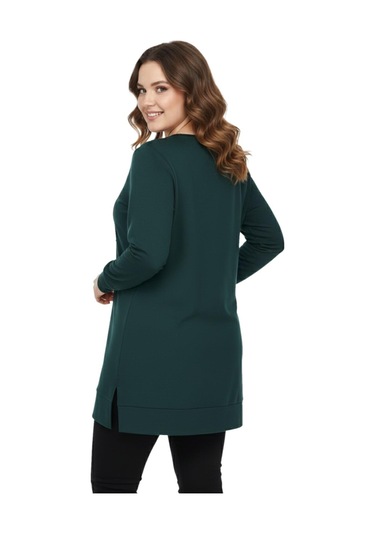 Caftan Kadın Sıfıryaka Önü Nakışlı Tunik Bgl-st05085 Yeşil
