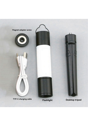 Açık Hava Kamp Led Teleskopik El Feneri Tripod Somunları İle, A Siyah