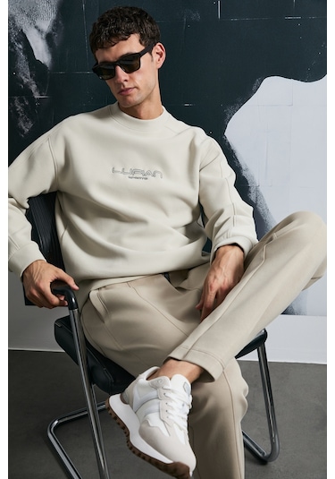 Lufian Dark Erkek Sweatshirt Ekru Ekru 112030182100520 Ekru