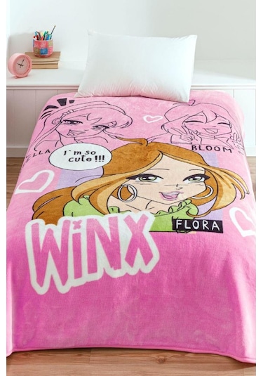 Winx Lisanslı Tek Kişilik Battaniye Çok Renkli
