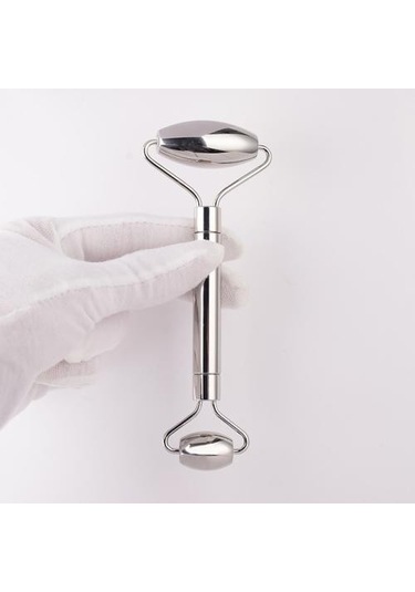 Paslanmaz Çelik Yüz Rulo Gua Sha Aracı Seti Yüz Bakımı Masaj Kristal Yeşim Rose Kuvars Sağlık Karşıtı Masaj Yüz Bakım Aracı Bdjjro Gümüş