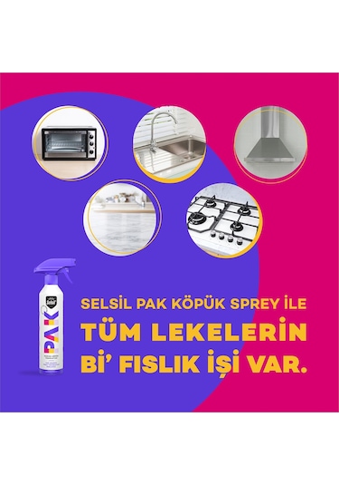 Selsil Pak Mucize Köpük Sprey Yüzey Temizleyici 500 ML
