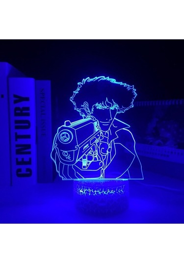 Szypzstore Hayranları Için Anime Kovboy Bebop 3d Gece Lambası 16 Renkler Dekor Illusion Uzaktan Kumandalı Led Lamba, Manga Kovboy Bebop Şekil Noel Hediyesi Oyuncaklar Çocuklar/erkekler Yhmvlj Siyah