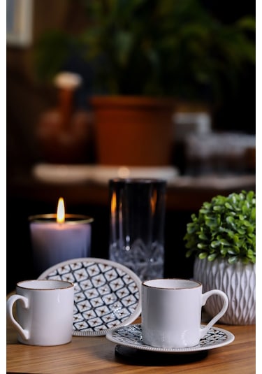 Beste 12 Parça 6 Kişilik Porselen Kahve Fincan Takımı