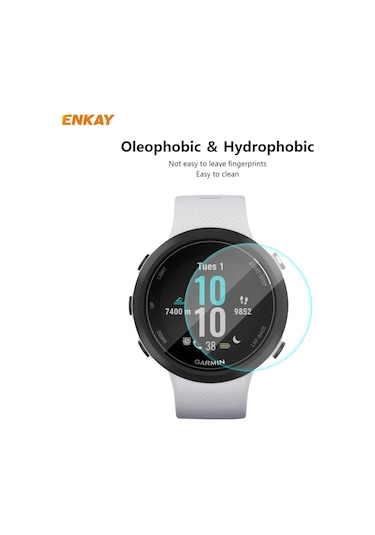 Garmin Swim 2 İçin Enkay Hat-prince 0.2mm 9h 2.15d Kavisli Kenar Temperli Cam Ekran Koruyucu Film İzle