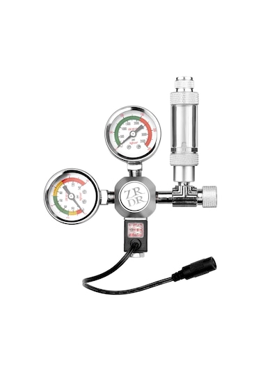 Akvaryum Co2 Regülatörü Su Geçirmez Karbon Dioksit Regülatörü Büyük Göstergeli Kabarcık Sayacı Solenoid W21.8 Arayüz Silindiri İçin