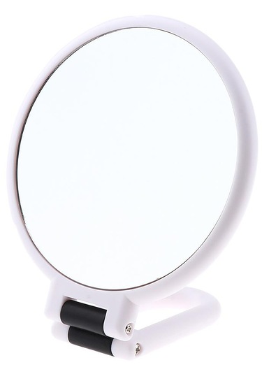 Suntek Yuvarlak El Çift Taraflı Makyaj Aynası Büyüteç Ayna Beyaz