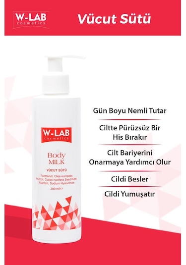 W-Lab Cosmetics Body Milk Vücut Sütü 200 ML