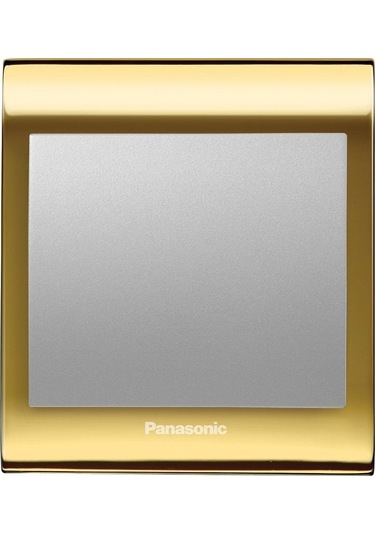 Viko Panasonic Thea Blu Tekli Anahtar Çerçeve Gold+dore, Kapak Metalik Beyaz