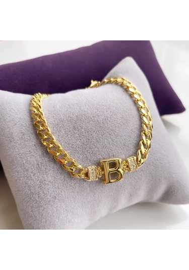 Simurg Jewellery Gümüş B Harfli Bileklik
