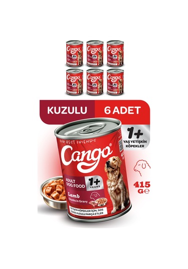Cango Yetişkin Yaş Köpek Maması Kuzu Etli 415gr 6lı