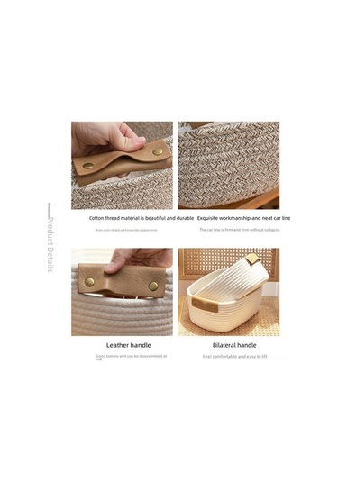 Besthome1 Organik Pamuk İpi Sepeti - 100l, Ev Dekoru, Kitap-elbise Saklama, Evcil Kullanım, Beyaz Örgü