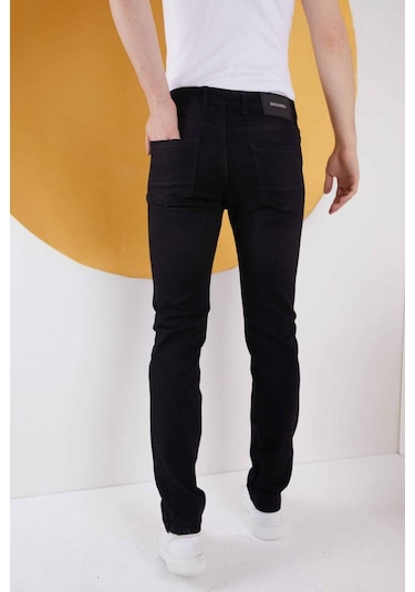 Vikingsjeans Düz Klasik Rahat Kesim Likralı Erkek Kot Pantolon Siyah