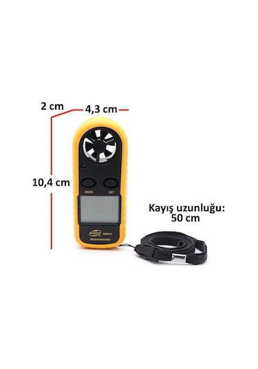 Benetech Gm816 Termometreli Hava Akım Ölçer Anemometre