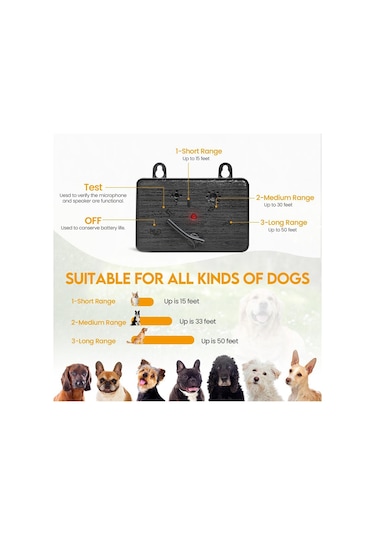 Y28826b Ultrasonik Köpek Kovucu Taşınabilir Köpek Eğitim Kabuğu Siyah