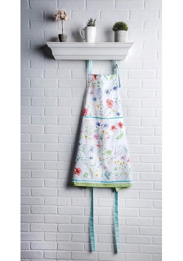 Fastbuy Kadınlar İçin Uzun Bağlı Ayarlanabilir Boyunlu Pamuklu Mutfak Önlüğü 4 Çiçekli Diğer Diğer
