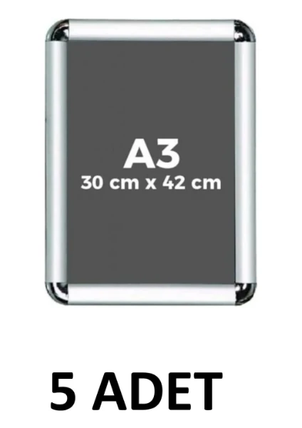 5 Adet A3 Eko Seri Çerçeve Rondo Köşe Aç Kapa Açılır Kapanır