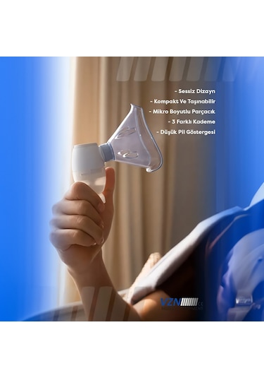 Vzn Ltn200 Yeni Nesil Kademeli Ultra Sessiz Şarjlı Mesh Nebulizatör