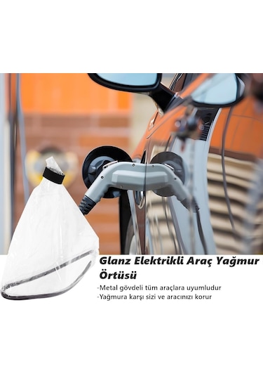 Glanz Elektrikli Araç Şarj Soketi Yağmur Koruma Brandası, Ev Şarj Soket Koruyucu 45 - 40cm