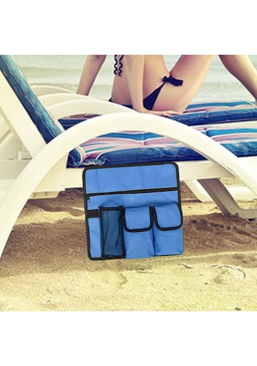 Dolıty Açık Plaj Sandalye Kol Yan Çantalar Organizatör Mavi Çok Renkli