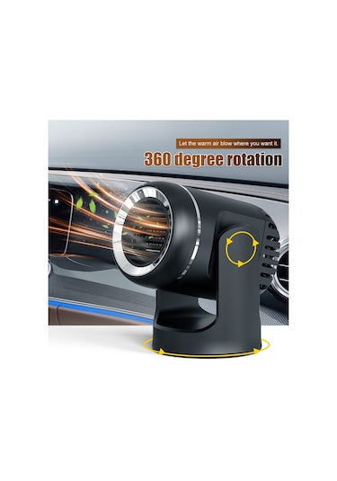 12v 130w Araç Isıtma Ve Soğutma Çift Kullanımlı Fan Cam Buğu Giderme Ve Buz Çözme Isıtıcısı Siyah