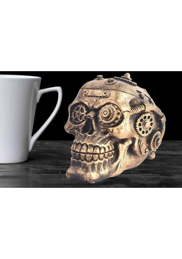 Homyl İnsan Kafatası Heykeli Oyma İskelet Kafa Kemik Heykelcik 10x15x10.5cm