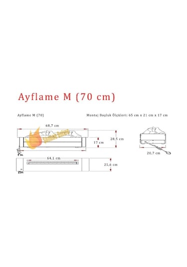 Ayflame 3 Boyutlu Elektrikli Şömine
