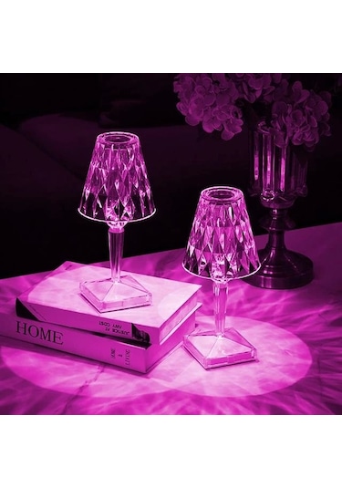 Powermaster Ha-1638 Dekoratif Rgb Led'li Ambiyans Masa Gece Lambası Şarjlı Dokunmatik Tuşlu Çok Renkli