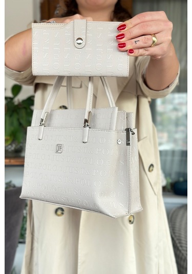 Jps- Just Polo Baskı Desenli Özel Seri El Ve Omuz Çanta Gq-4045-gd - Taş Kombin Taş