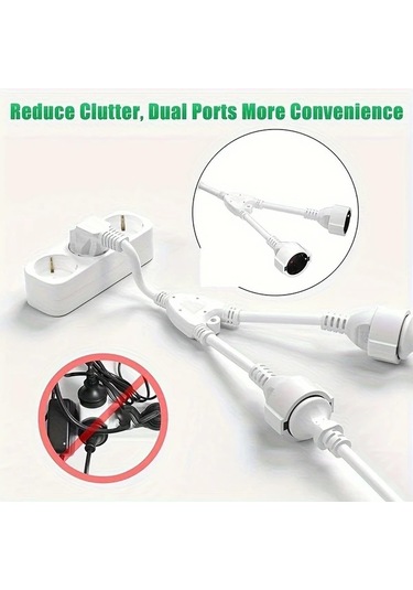 Motion003 Hıtrends 13 İnç Y Şekilli Uzatma Kablosu Dönüştürme Fişi Güç Kablosu 2 3 Pr