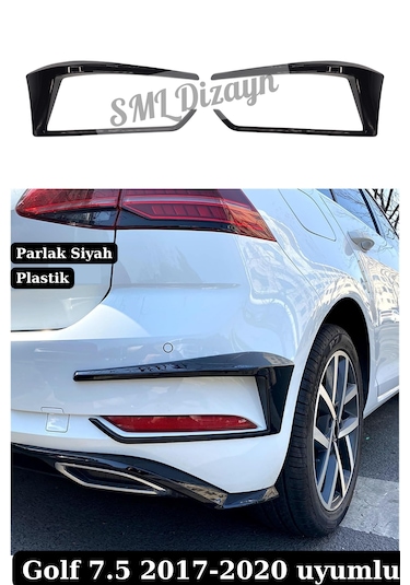 Golf 7.5 Arka Sis Çerçeve Flap Kaplama 2017-2020 Parlak Siyah