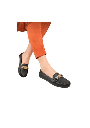 Kadın Hafif Taban Günlük Rahat Babet Siyah-siyah Siyah