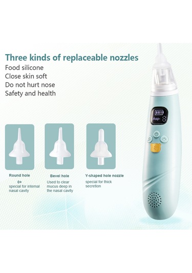 Xiyyadms Bebekler İçin 3 Seviyeli Şarjlı Elektrikli Burun Aspiratörü - Sessiz Ve Geri Akış Önleyici