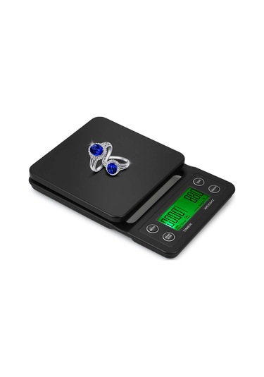 Yifomall Siyah Mutfak Dijital Terazi - Kahve Ve Pastane İçin Hassas Ölçüm, Zamanlayıcı Fonksiyonu, 3kg/0.1g Hassasiyet, Aaa Pil Gerekiyor Siyah