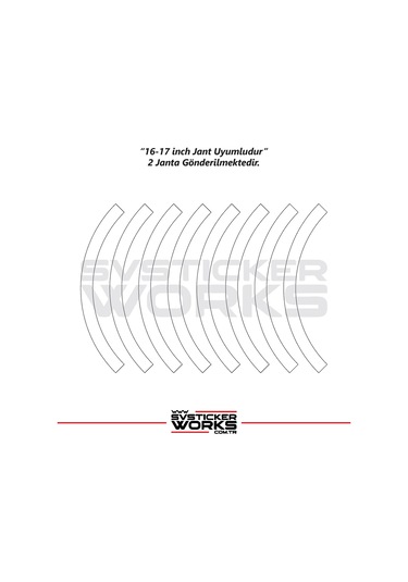 Motosiklet Jant Şeridi Jant Sticker Yarım Kaplama Daire 17-18 İnch Jant Motor Uyumlu Beyaz