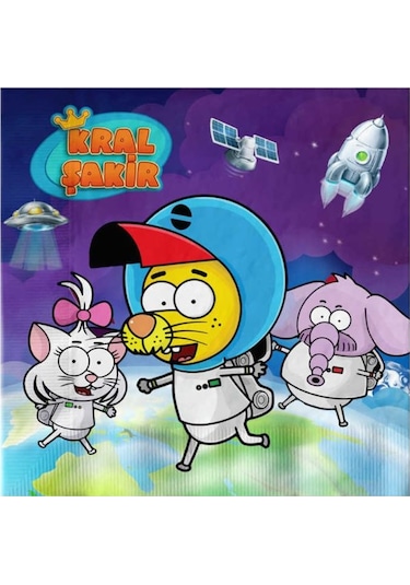 Kikajoy Kral Şakir Uzayda Kağıt Peçete 16'lı 33 x 33 CM